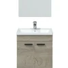 Meuble Sous Lavabo|Pegane Meuble salle de bain Sous-Vasque 50 cm + Miroir coloris Alaska chêne à nœuds - Longueur 50 x Hauteur 80 x Profondeur 40 cm
