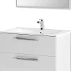 Pegane Meuble salle de bain sous vasque avec 3 Tiroirs + 1 Miroir - Longueur 80 x Profondeur 45 x Hauteur 86 cm