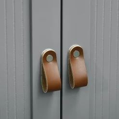 kleankin Meuble salle de bain sur pied - meuble sous-vasque - 2 portes, étagère - MDF panneaux aspect bois clair gris