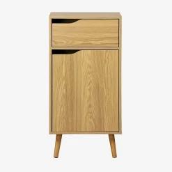 Sweeek Meuble salle de bain vintage décor bois frêne 1 tiroir 1 porte - Nepal