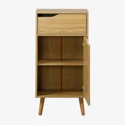 Sweeek Meuble salle de bain vintage décor bois frêne 1 tiroir 1 porte - Nepal