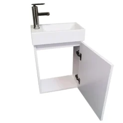 Top Bath Meuble Salle de Bains avec vasque/lavabo lave mains à suspendre Mini 40 Blanc