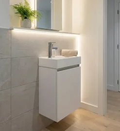 Lave-Mains|Top Bath Meuble Salle de Bains avec vasque/lavabo lave mains à suspendre Bahamas 40 Blanc