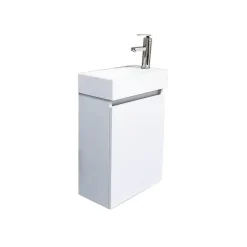 Lave-Mains|Top Bath Meuble Salle de Bains avec vasque/lavabo lave mains à suspendre Bahamas 40 Blanc