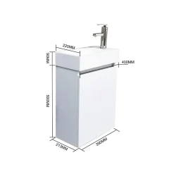 Lave-Mains|Top Bath Meuble Salle de Bains avec vasque/lavabo lave mains à suspendre Bahamas 40 Blanc