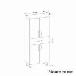 Pier Import Meuble salle de bains effet travertin, 4 portes 1 tiroir JENA