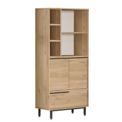 Armoire De Salle De Bains|Pier Import Meuble salle de bains moderne effet bois 3 portes JENA