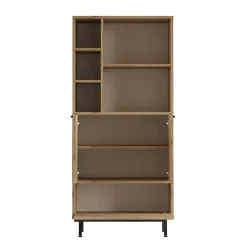 Armoire De Salle De Bains|Pier Import Meuble salle de bains moderne effet bois 3 portes JENA