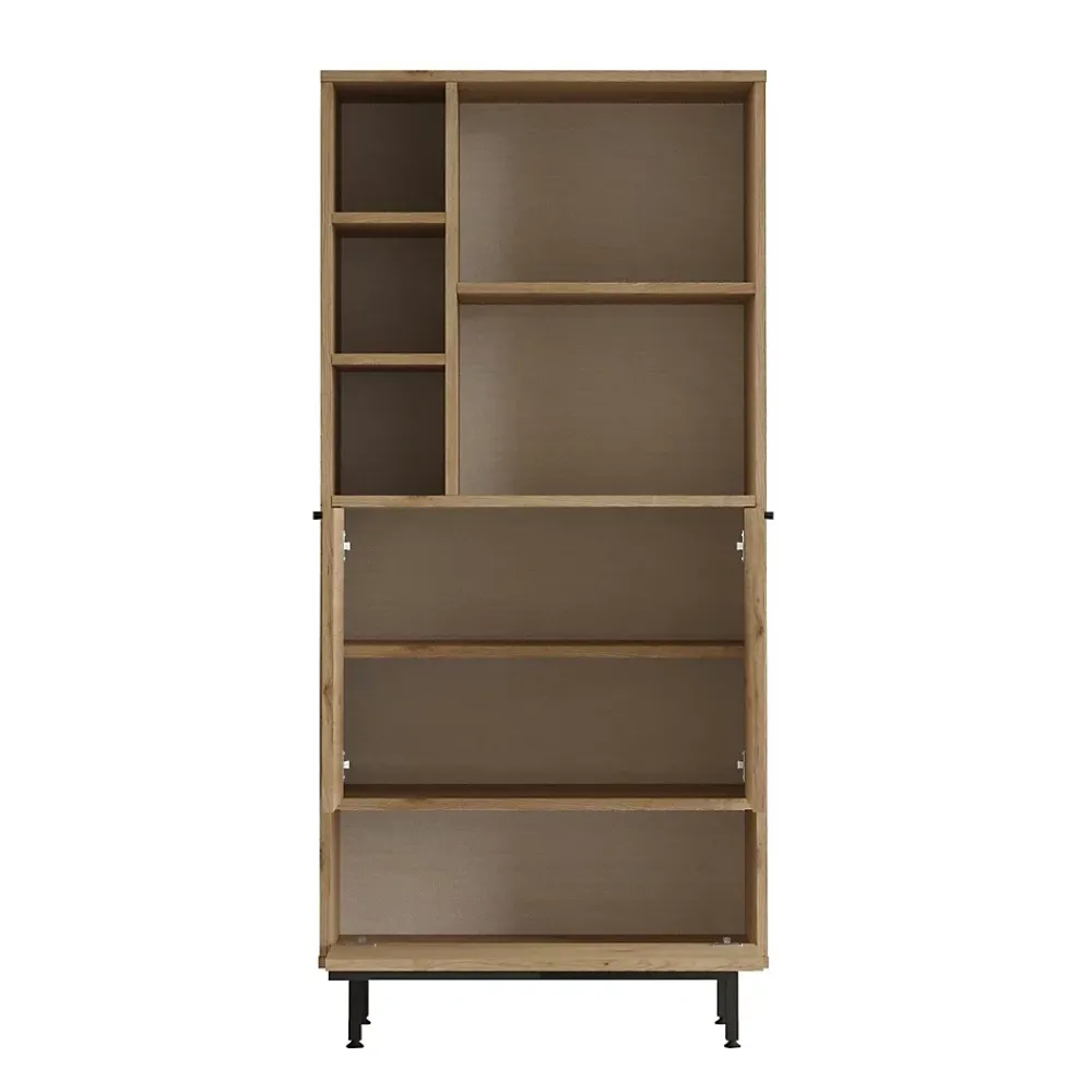 Armoire De Salle De Bains|Pier Import Meuble salle de bains moderne effet bois 3 portes JENA