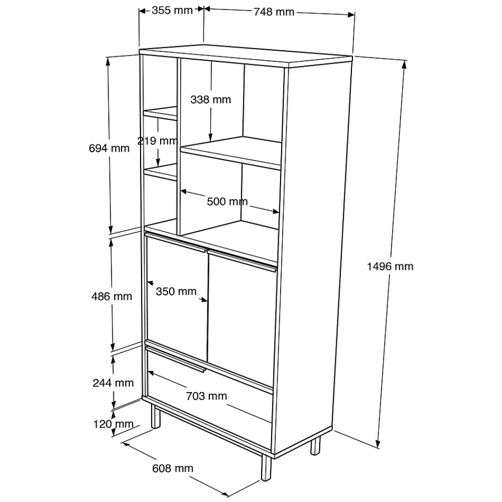 Armoire De Salle De Bains|Pier Import Meuble salle de bains moderne effet bois 3 portes JENA