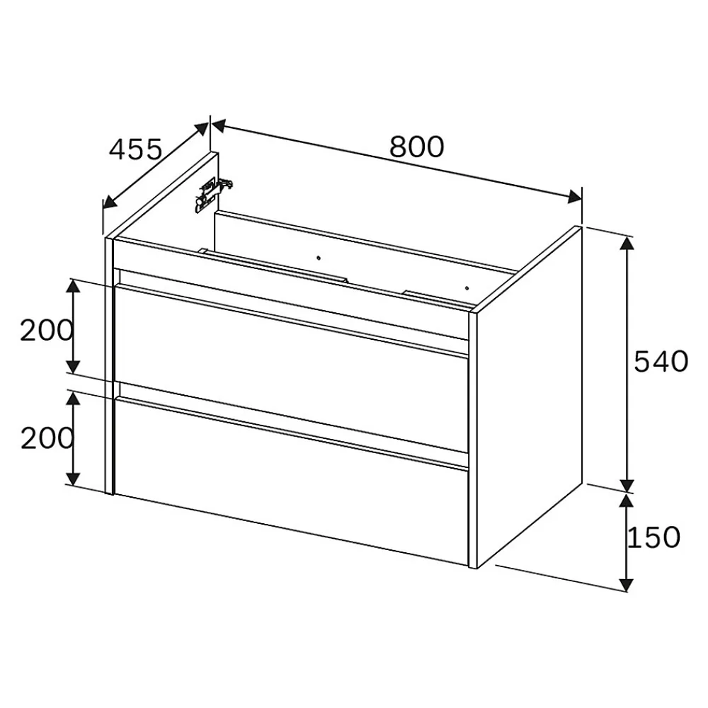 Meuble Vasque|Am.Pm Europe Meuble salle de bains suspendu 80 cm effet bois clair avec lavabo intégré, 2 tiroirs, design, chêne clair texturé AM.PM