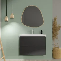 Meuble Vasque|Planète Bain Meuble salle de bain-80x37.5cm-Gain de place -Gris anthracite Mat-Moduo Slim