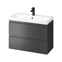 Meuble Vasque|Planète Bain Meuble salle de bain-80x37.5cm-Gain de place -Gris anthracite Mat-Moduo Slim