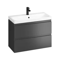 Meuble Vasque|Planète Bain Meuble salle de bain-80x37.5cm-Gain de place -Gris anthracite Mat-Moduo Slim