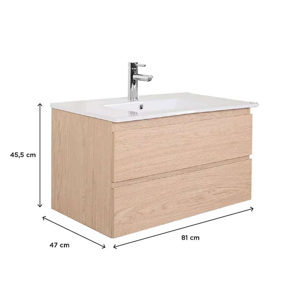 Mob-In Meuble simple vasque 80cm + vasque SORRENTO
