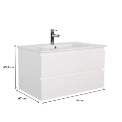 Mob-In Meuble simple vasque 80cm + vasque SORRENTO