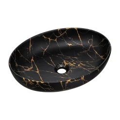 Petits-Meubles Meuble simple vasque 100cm Gaia Bois et Noir - Vasque Noir