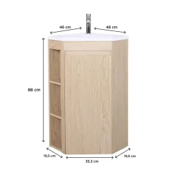 Lave-Mains|Mob-In Meuble simple vasque d'angle SORRENTO 45cm