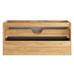 Petits-Meubles Meuble simple vasque encastree droite 120cm 2 tiroirs Elora Beige et bois
