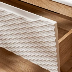 Petits-Meubles Meuble simple vasque encastree droite 120cm 2 tiroirs Elora Beige et bois