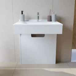 Cuisibane Meuble simple vasque PMR EPURE 70 cm - Blanc brillant