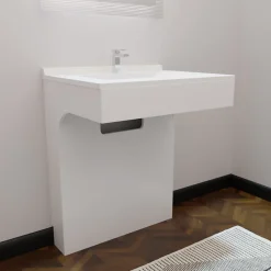 Cuisibane Meuble simple vasque PMR EPURE 70 cm - Blanc brillant