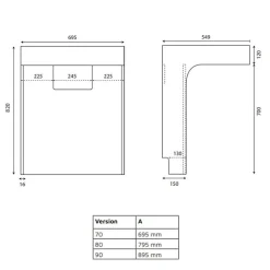 Cuisibane Meuble simple vasque PMR EPURE 70 cm - Blanc brillant
