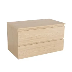 Meuble Vasque|Mob-In Meuble simple vasque SORRENTO décor chêne 80 cm