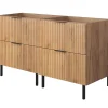 Furnidea Meuble sous double vasque sur pieds FLOW chêne craft 120 cm