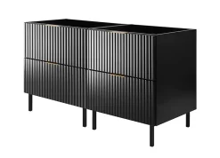 Meuble Sous Lavabo|Furnidea Meuble sous double vasque sur pieds FLOW noir 120 cm