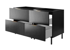 Meuble Sous Lavabo|Furnidea Meuble sous double vasque sur pieds FLOW noir 120 cm