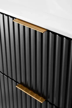 Meuble Sous Lavabo|Furnidea Meuble sous double vasque sur pieds FLOW noir 120 cm