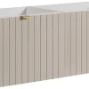 Meuble Sous Lavabo|Furnidea Meuble sous double vasque suspendu HARMO 120 cm Façade rainuré cachemire semi-mat