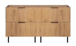 Meuble Vasque|Furnidea Meuble sous double vasque avec plan sur pieds FLOW chêne craft 120 cm