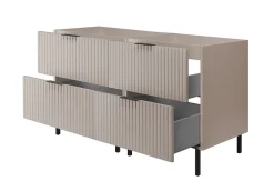Furnidea Meuble sous double vasque sur pieds FLOW cachemire 120 cm