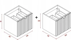 Meuble Sous Lavabo|Furnidea Meuble sous double vasque suspendu HARMO 100 cm Façade rainuré vert semi-mat