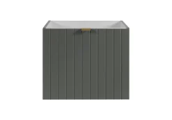 Meuble Sous Lavabo|Furnidea Meuble sous double vasque suspendu HARMO 100 cm Façade rainuré vert semi-mat