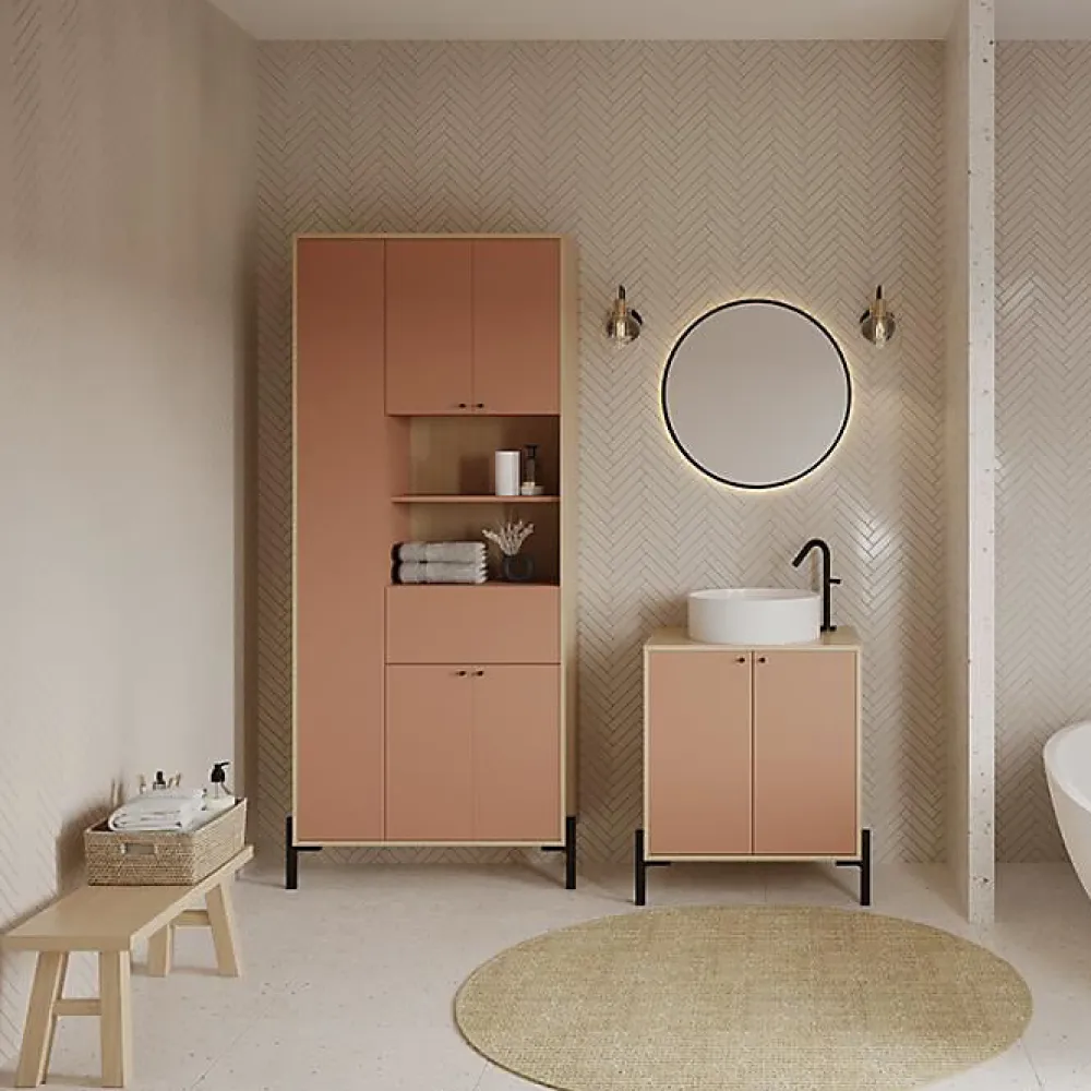 Meuble Sous Lavabo|Demeyere Meuble sous lavabo 2 portes abricot Elisa - Abricot