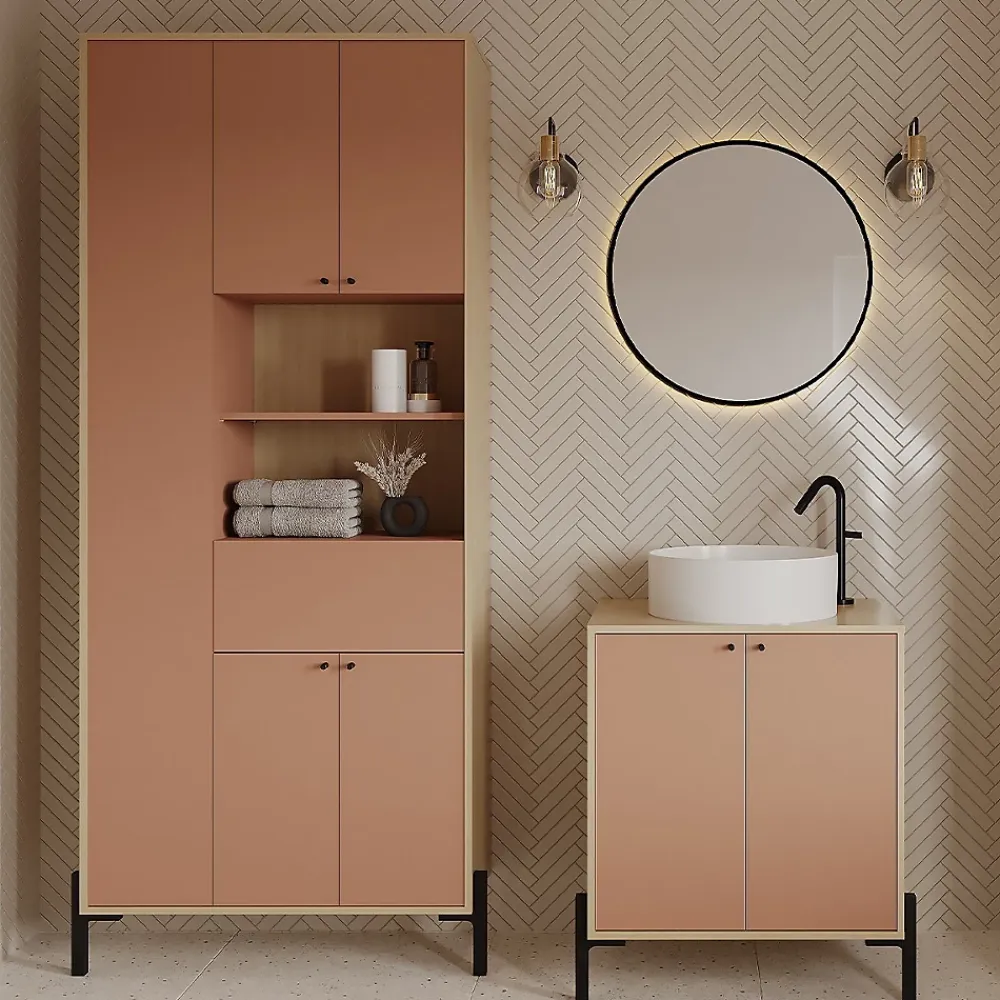 Meuble Sous Lavabo|Demeyere Meuble sous lavabo 2 portes abricot Elisa - Abricot