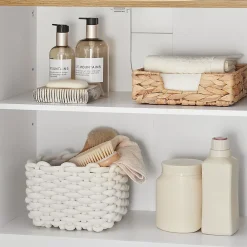 Meuble Sous Lavabo|Sobuy Meuble Sous Lavabo 2 étage 2 Portes Salle de Bain, BZR40-W,