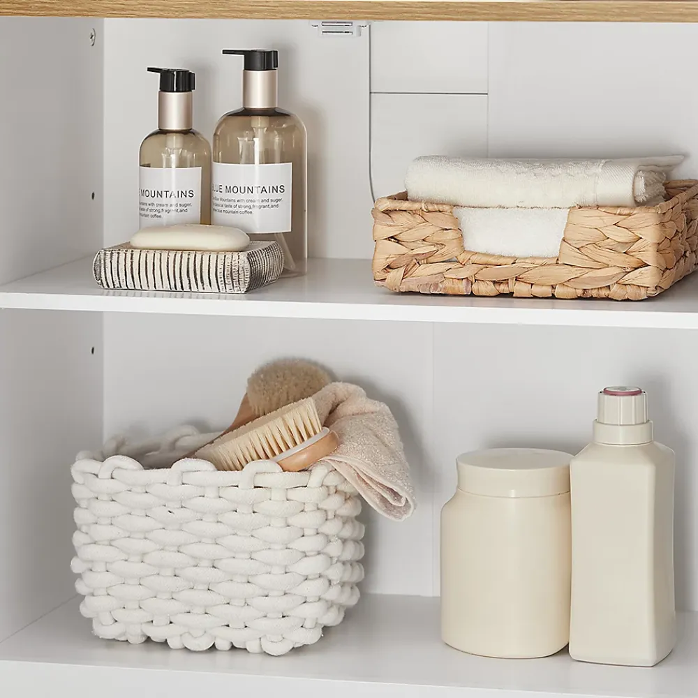 Meuble Sous Lavabo|Sobuy Meuble Sous Lavabo 2 étage 2 Portes Salle de Bain, BZR40-W,