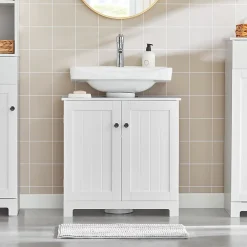 Sobuy Meuble Sous Lavabo Colonne Salle de Bain, BZR18-II-W,