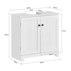 Sobuy Meuble Sous Lavabo Colonne Salle de Bain, BZR18-II-W,