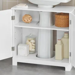 Sobuy Meuble Sous Lavabo Colonne Salle de Bain, BZR18-II-W,