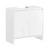 Sobuy Meuble sous Lavabo de Salle de Bain avec 2 Portes et 2 Étagères, Blanc, L60xP30xH61 cm, BZR157-W
