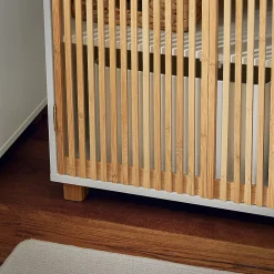 Meuble Sous Lavabo|Sobuy Meuble sous Lavabo de Salle de Bain à 2 Portes en Bambou, BZR125-W,