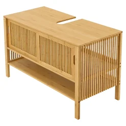 Meuble Sous Lavabo|[En.Casa] Meuble sous lavabo Hvaler bambou 60 x 100 x 45 cm en.casa