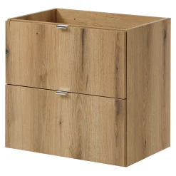 [En.Casa] Meuble sous lavabo NEWPORT avec 2 tiroirs 60 x 60 x 40 cm effet chêne noir en.casa