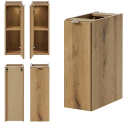 [En.Casa] Meuble sous lavabo NEWPORT 80 x 60 x 40 cm effet chêne en.casa
