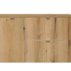 [En.Casa] Meuble sous lavabo NEWPORT 90 x 60 x 40 cm effet chêne en.casa